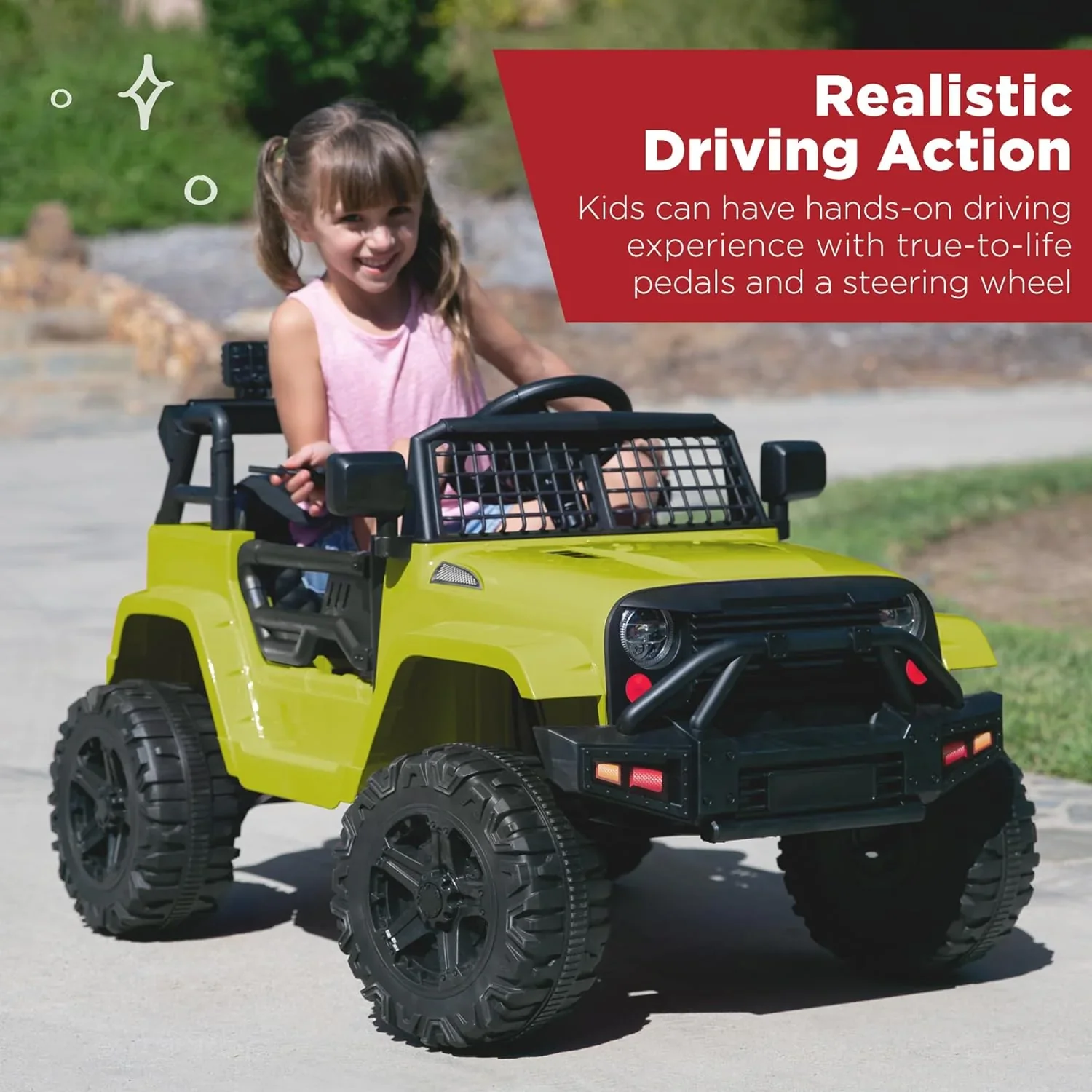 Camion électrique pour enfants Best Choice Products 12V avec suspension à ressorts et lumières LED