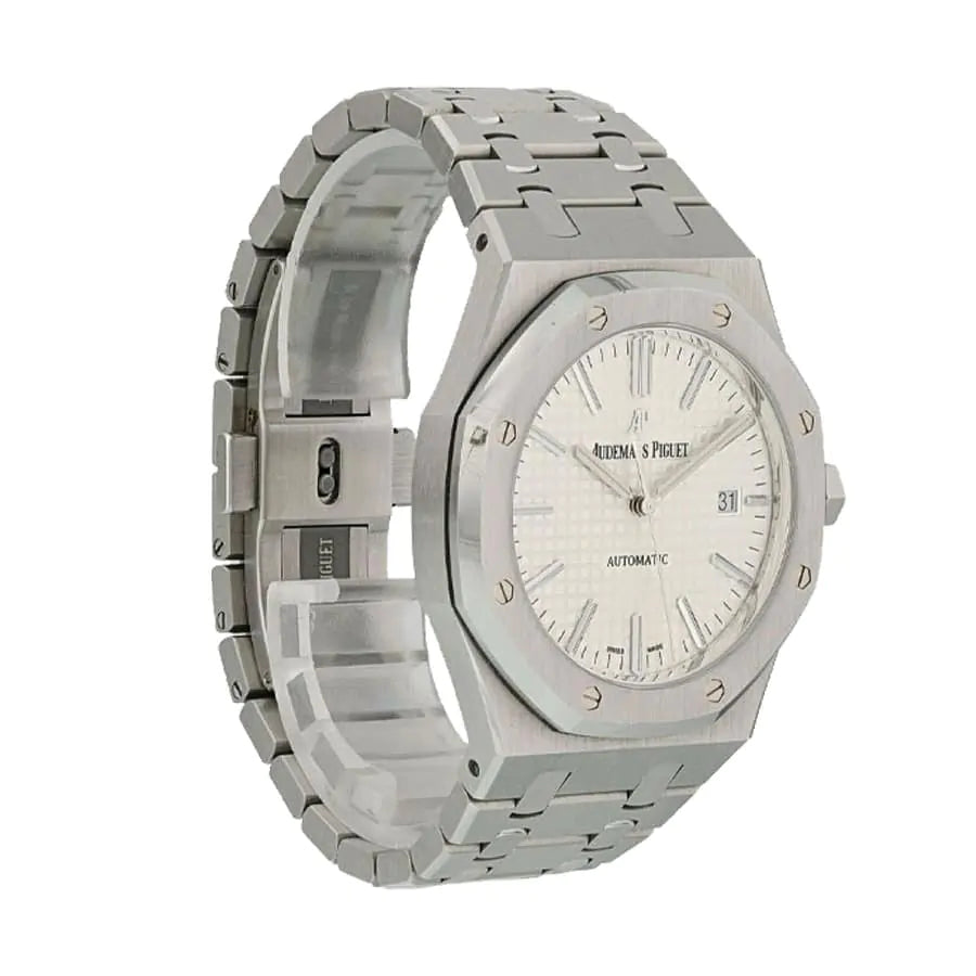 [Super Clone]Audemars Piguet Royal Oak 41mm Rhodium-Toned Dial Titanium Bracelet Men's Watch
