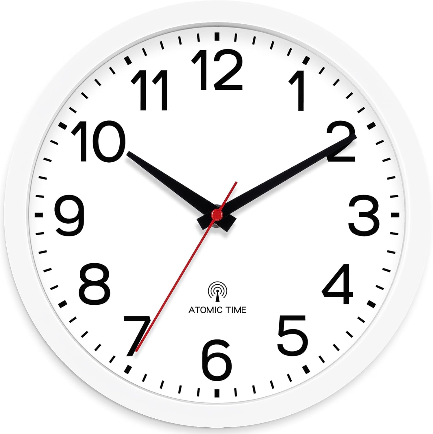 AKCISOT 10 Inch Wall Clock, Silent Battery Operated Analog Clock, Black |   Classroom |   Kitchen |   Office |   Easy to Read Numbers |   Garage