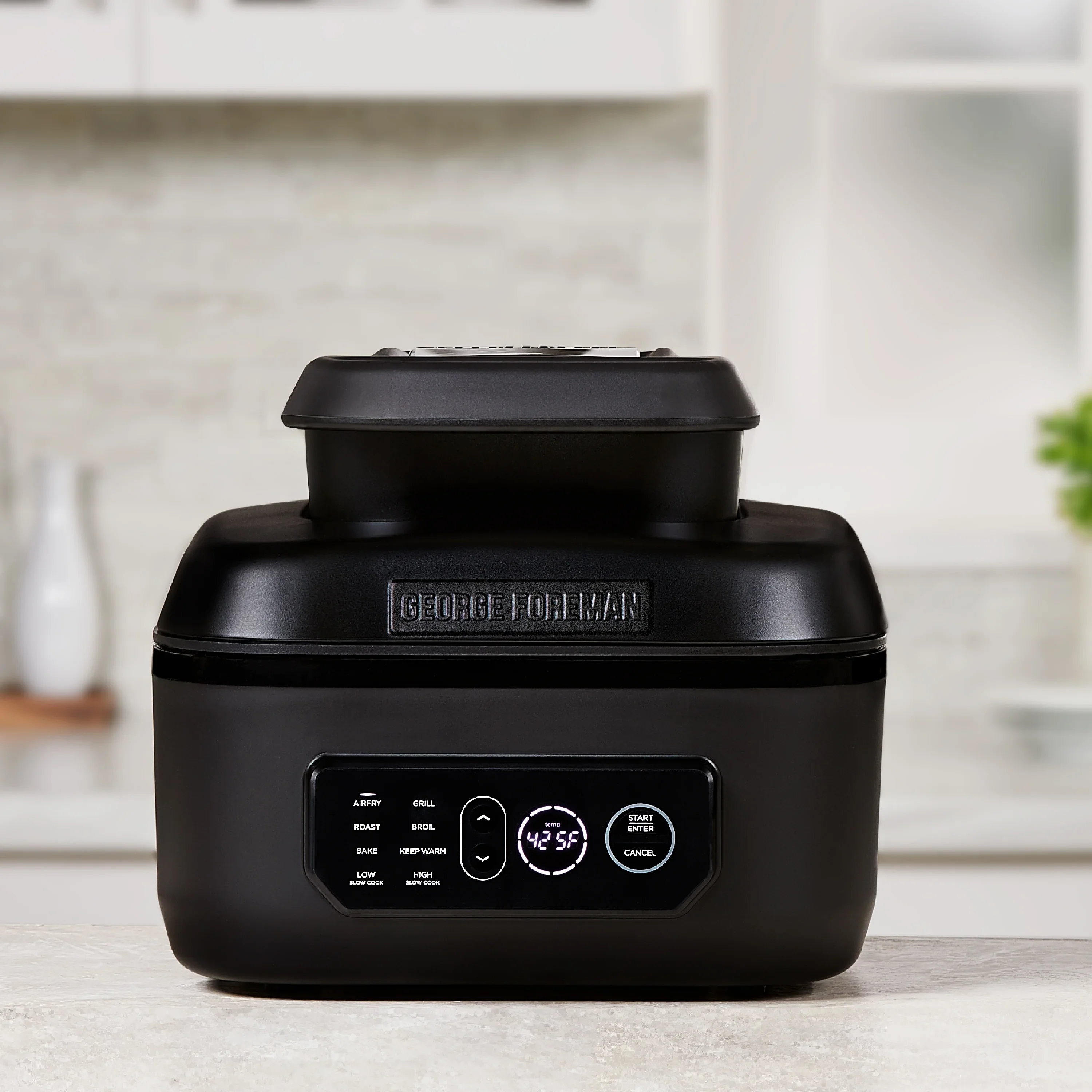 Foreman Beyond Grill 7-in-1 Electric Indoor Grill and 6 Quart Air Fryer, Black, MCAFD800D