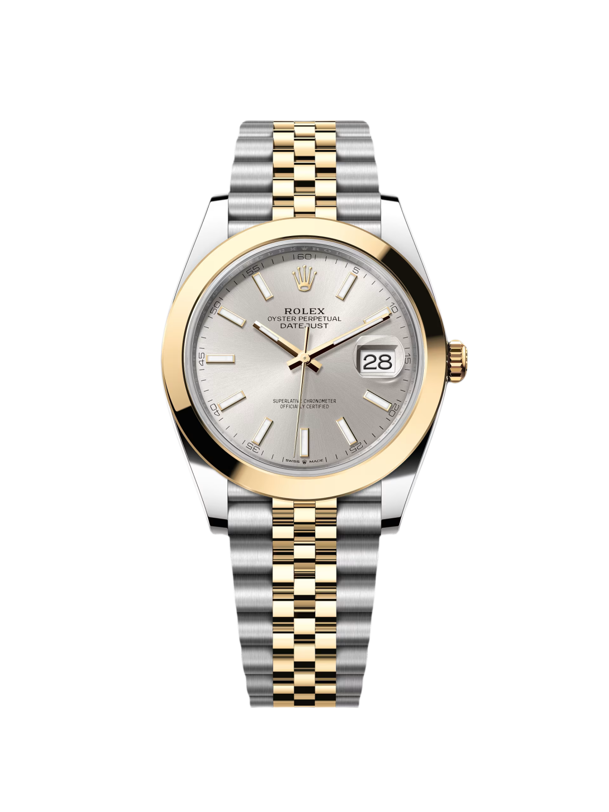 【Super Clone】RLX Datejust 41mm 126303 Silver Index Oyster Steel and Yellow Gold Mens Watch