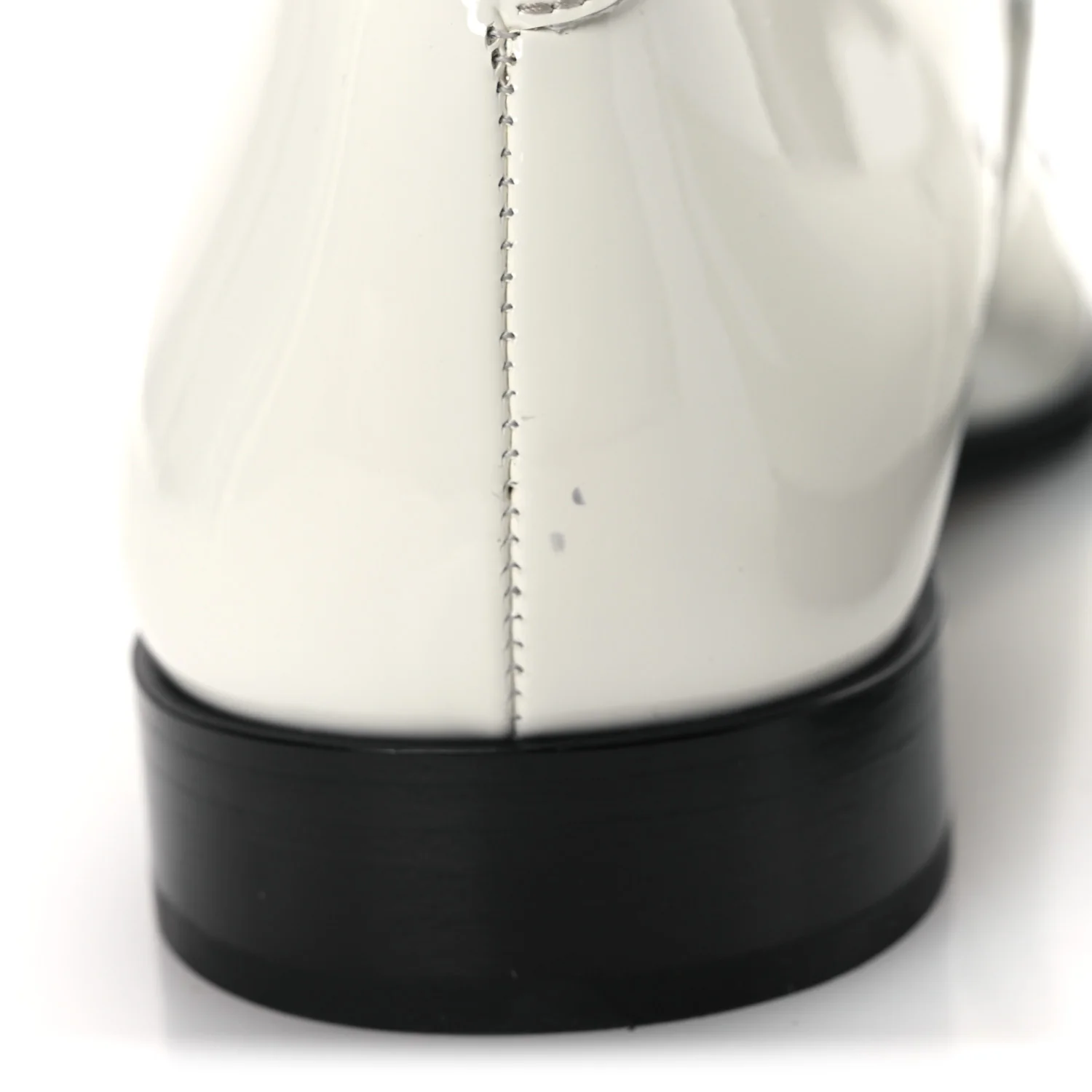 Patent Calfskin Mary Janes Flats 39 White Black