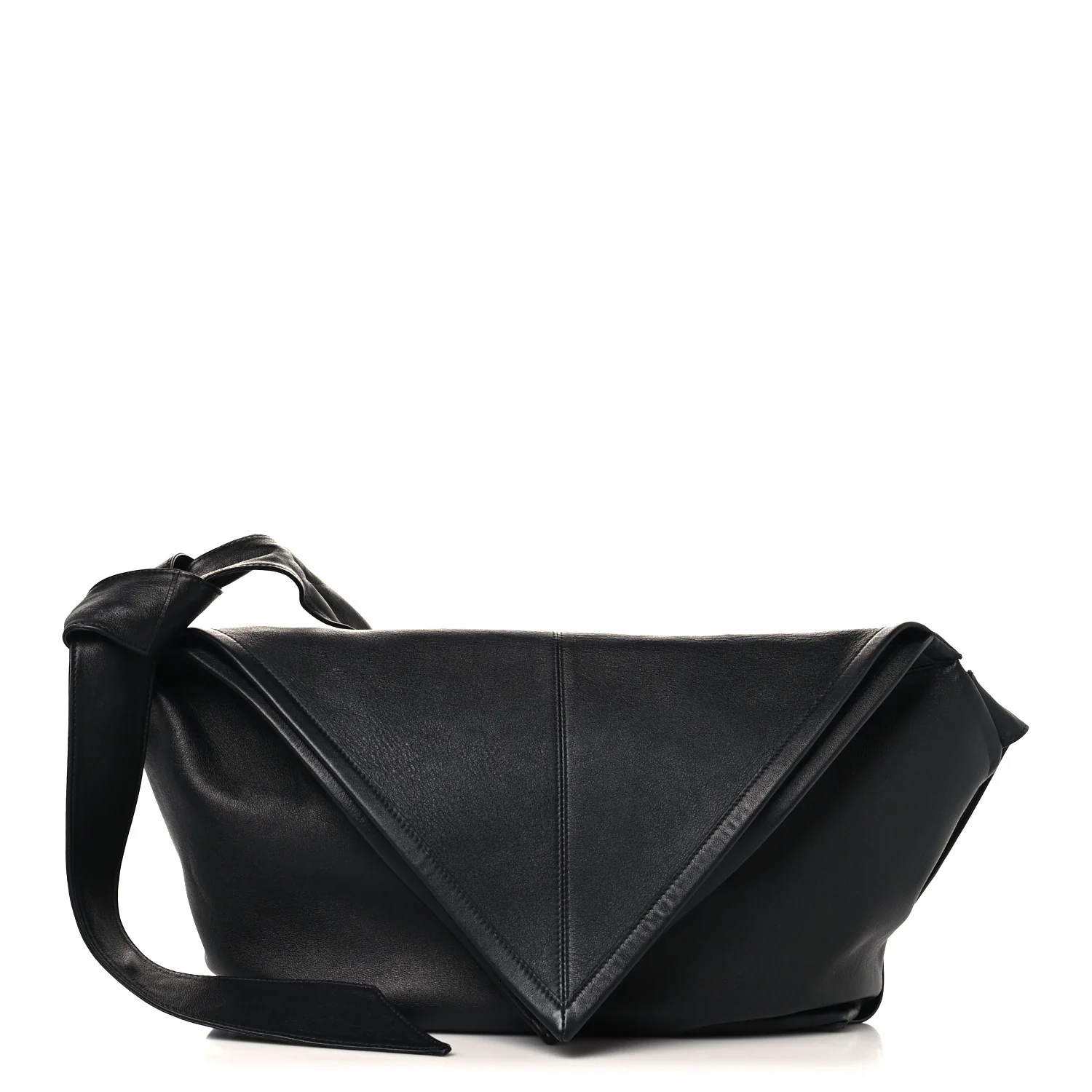 Silky Calfskin Medium Sawyer Messenger Bag Black