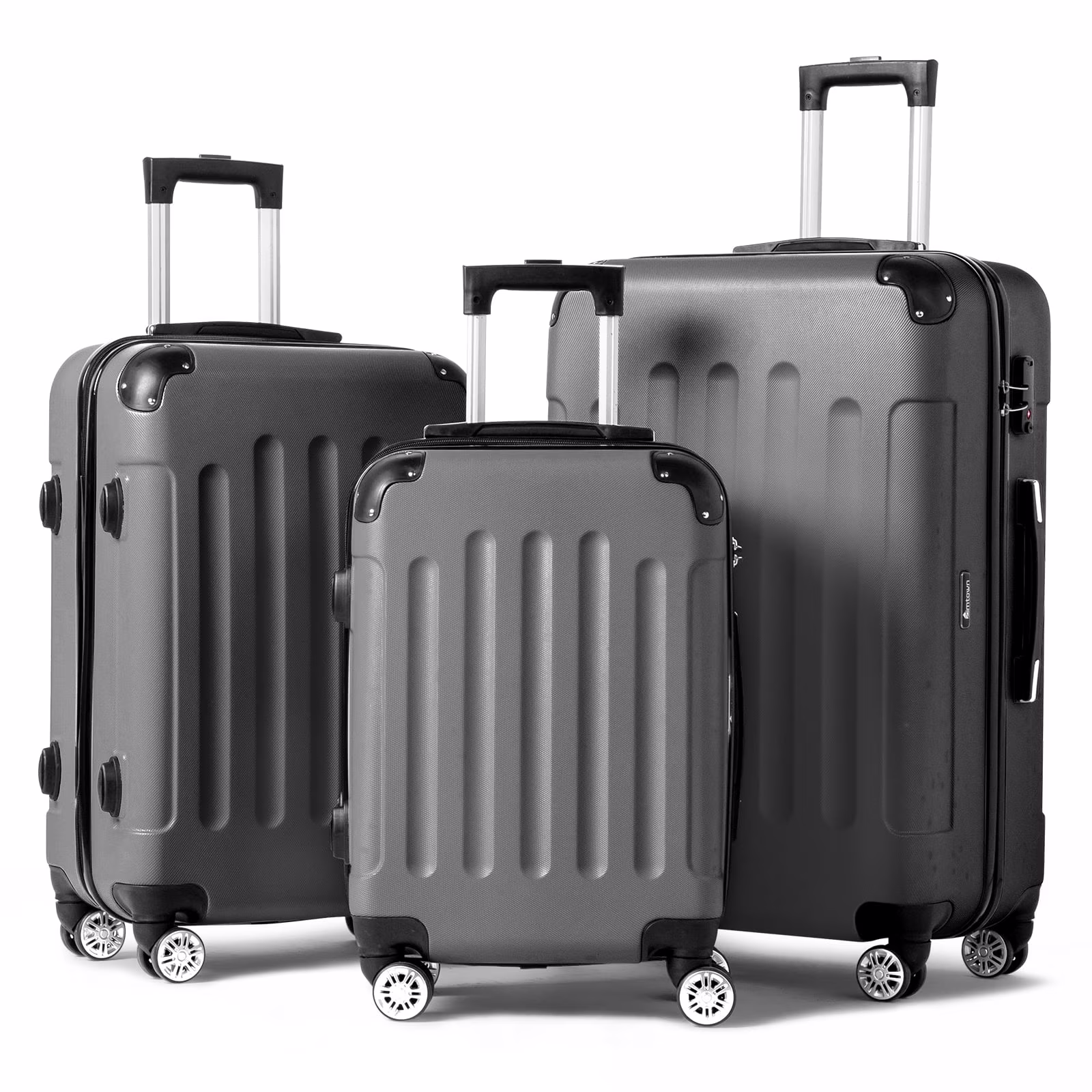 Zimtown Luggage 3 Piece Set Suitcase ABS Hardside Lightweight with TSA Lock Spinner Wheels, Beige