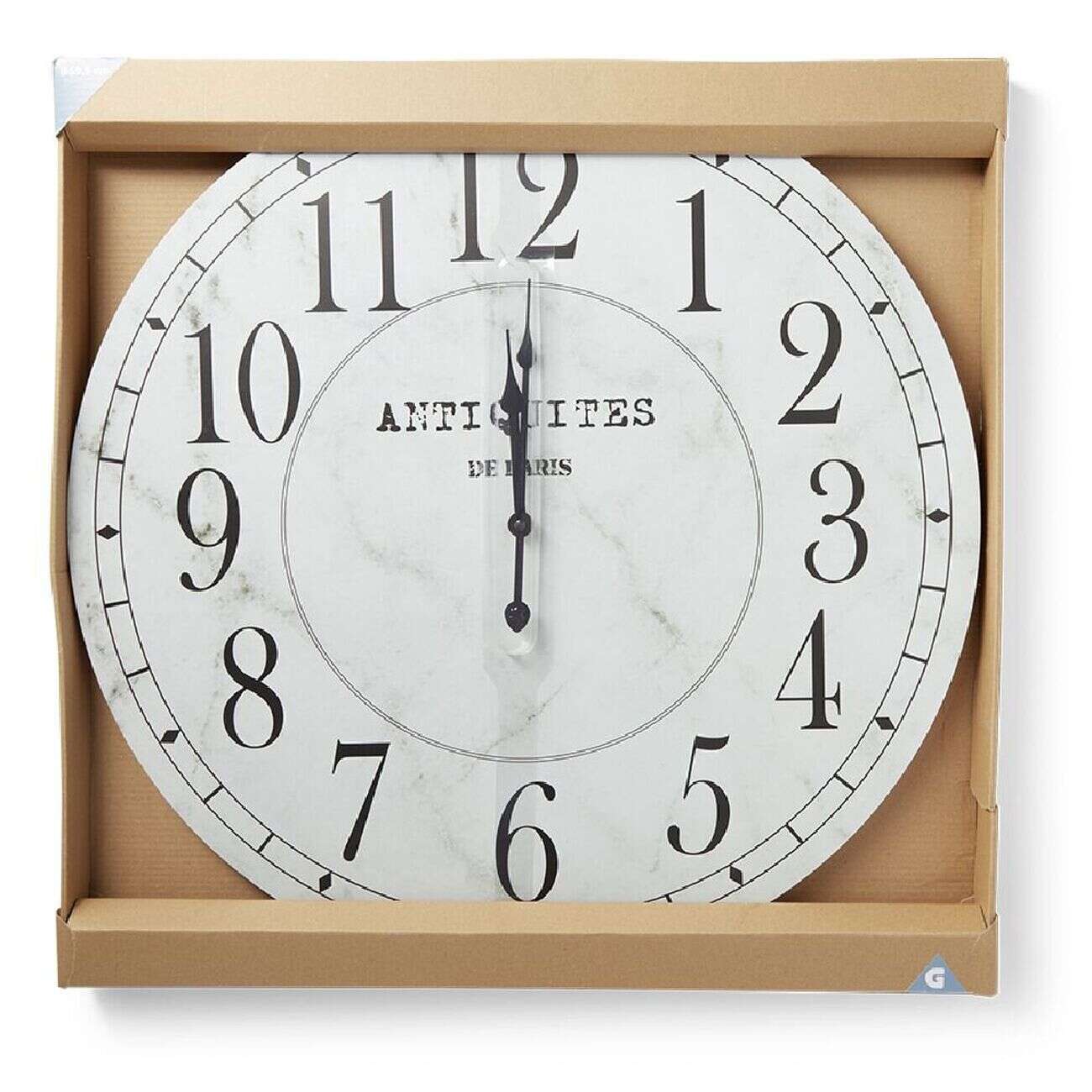 Horloge ronde en bois blanc Ø60cm