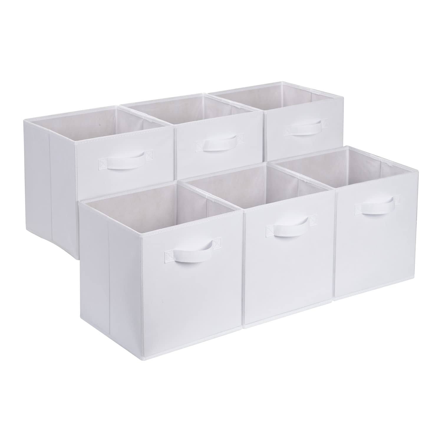 Amazon Basics Collapsible Fabric Storage Cubes Organizer with Handles,