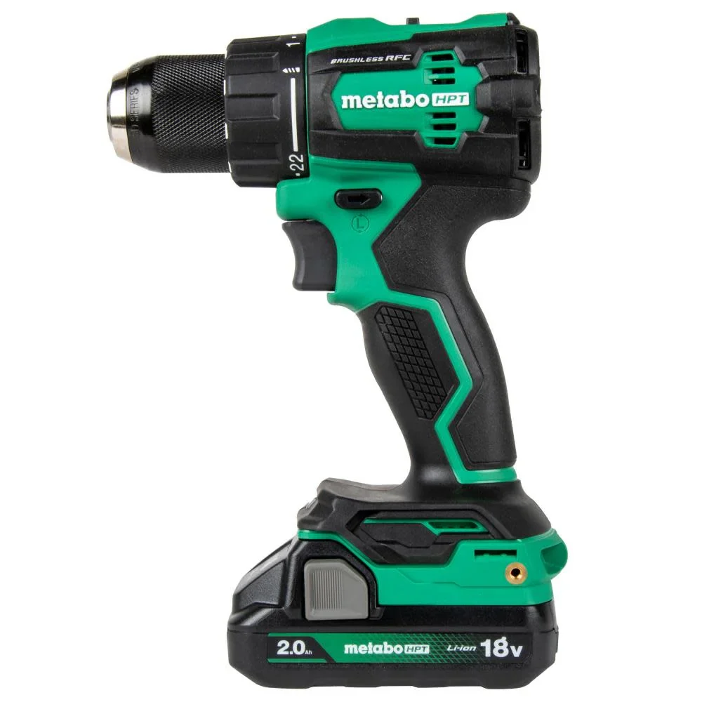 Metabo HPT 18V MultiVolt Cordless Driver Drill Kit | 620 in-lbs of Torque | Compact | Reactive Force Control | 22 + 1 Clutch Settings | LED Light | Belt Hook | Lifetime Tool Warranty | DS18DEX