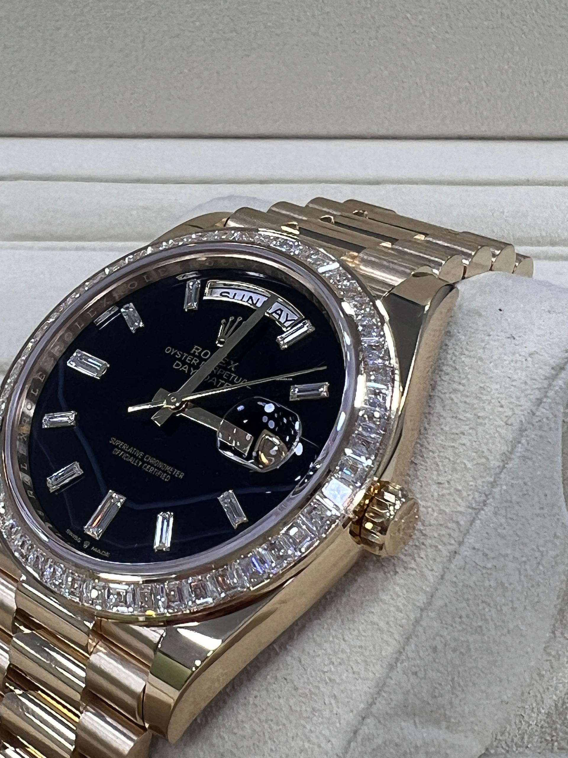 [Super Clone]RLX Day-Date 40mm 228398TBR-0038 Onyx Dial President Watch