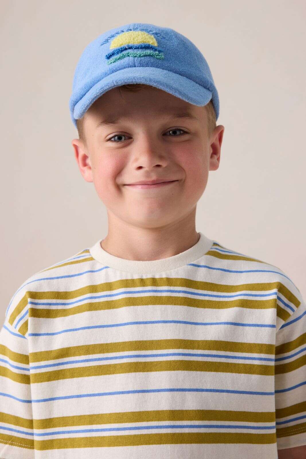 Lichtblauwe badstof pet