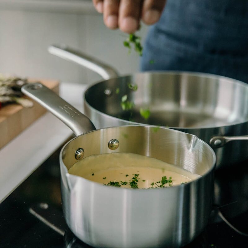 Kasserolle med lokk 14 cm/1L rustfritt stål