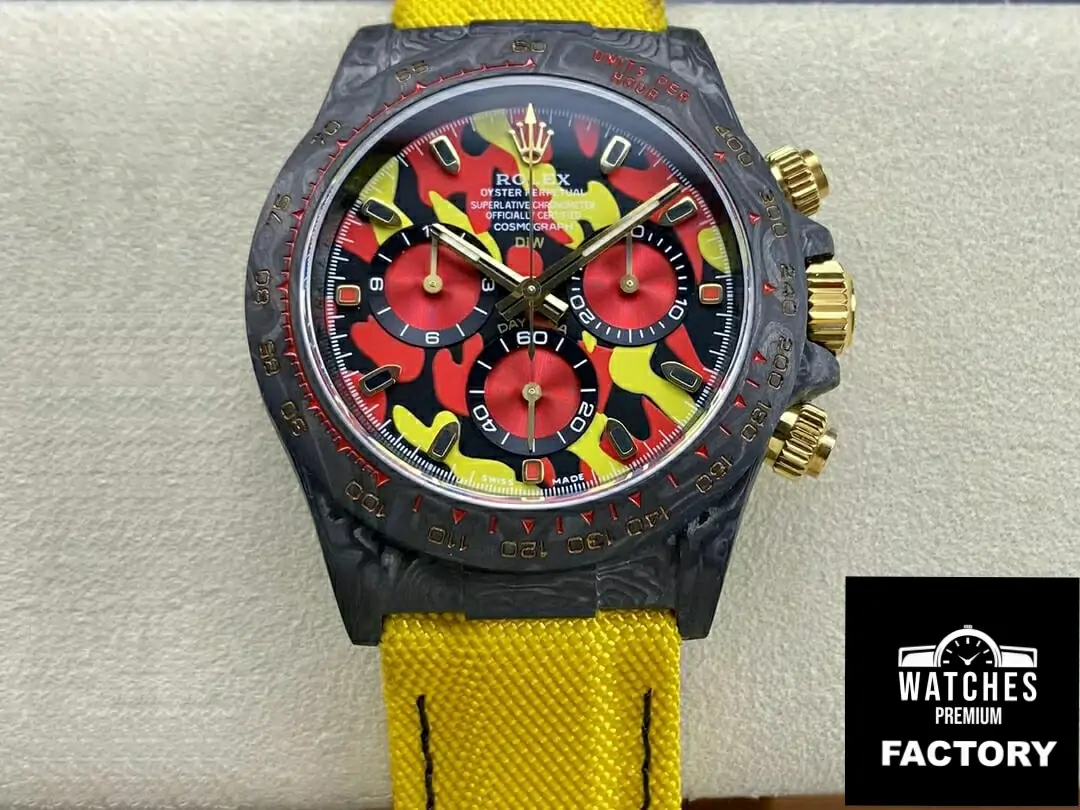 Rolex Daytona Cosmograph Diw Custom Version Noob Factory Yellow Fabric Strap
