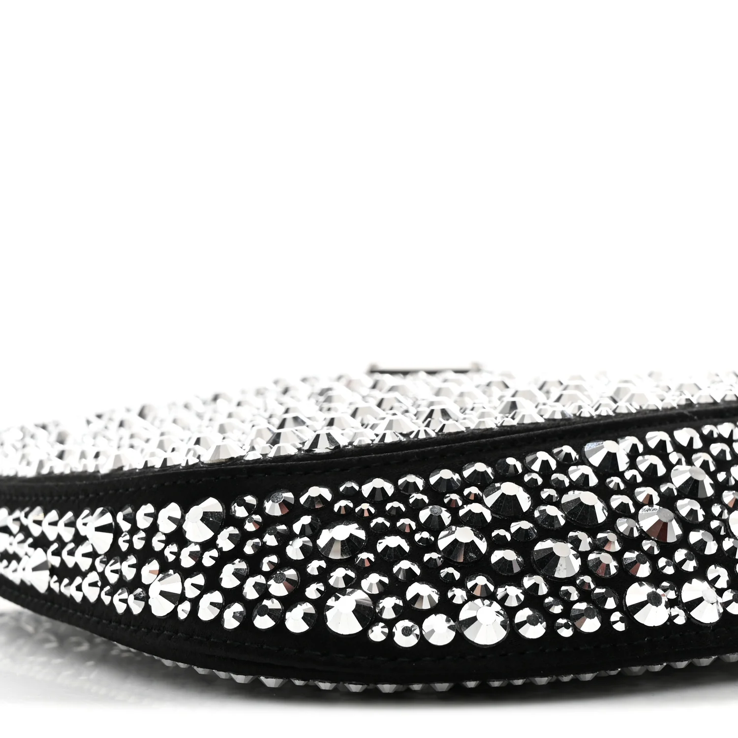 Satin Crystal Cleo Adjustable Strap Shoulder Bag Metal