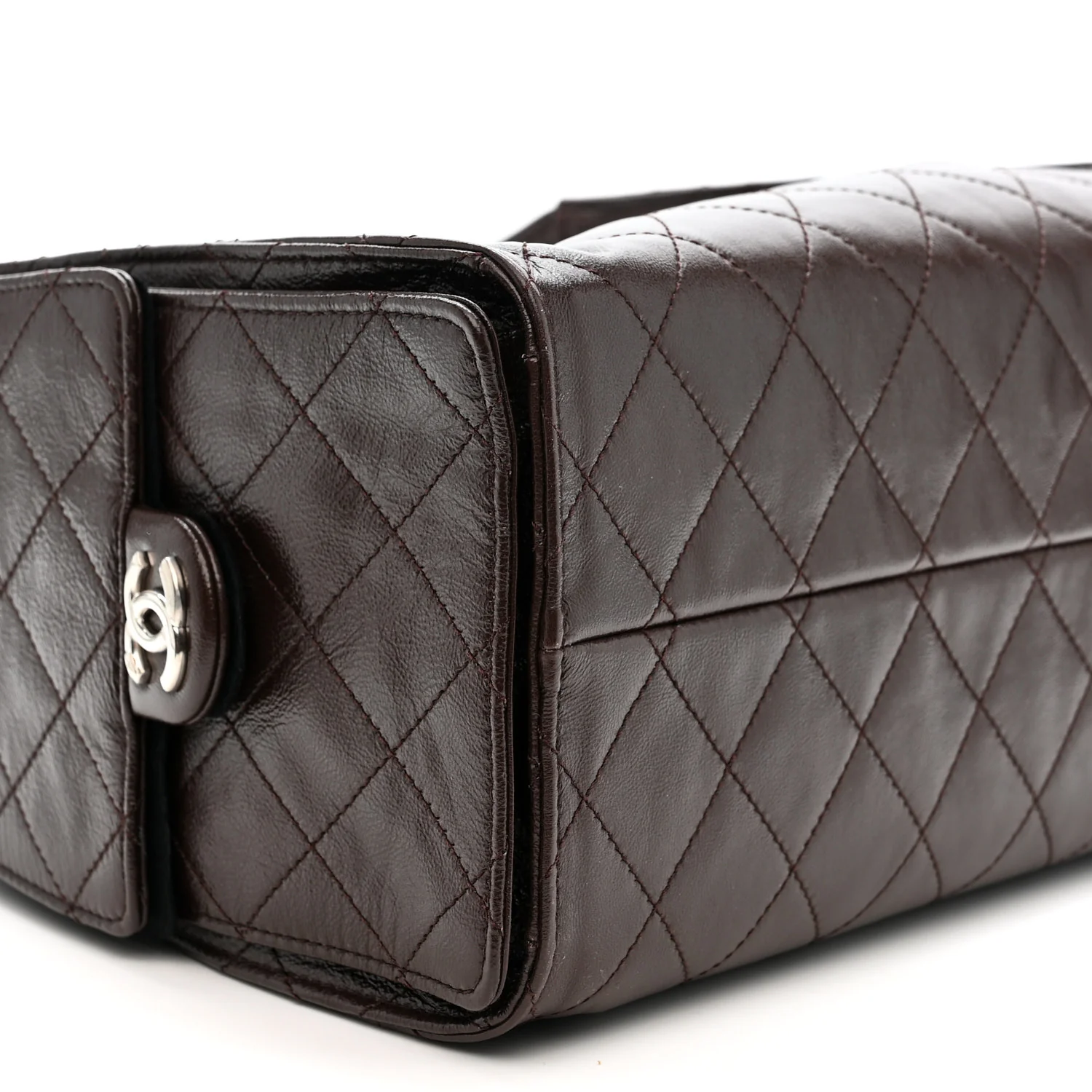 Caviar Quilted Small Chanel 25 Handbag Dark Brown