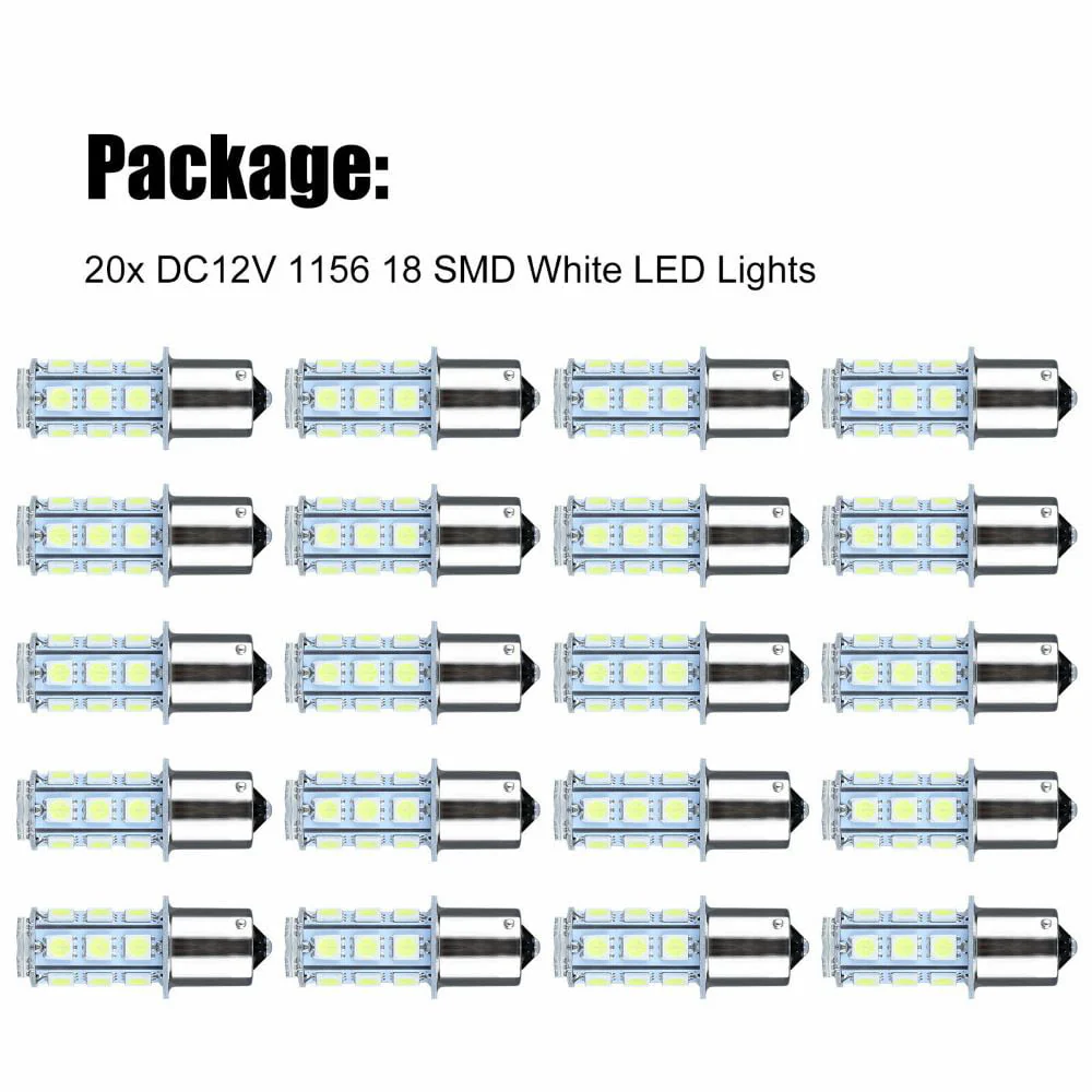 20 Pcs RV Interior LED Light Bulbs, EEEkit BA15S 1156 Bright 7506 1141 1003 13 SMD 5050 6000K, Pure White Replacement Lamps,for Car Rear Turn Signal Lights Interior RV Camper 12V Image 9