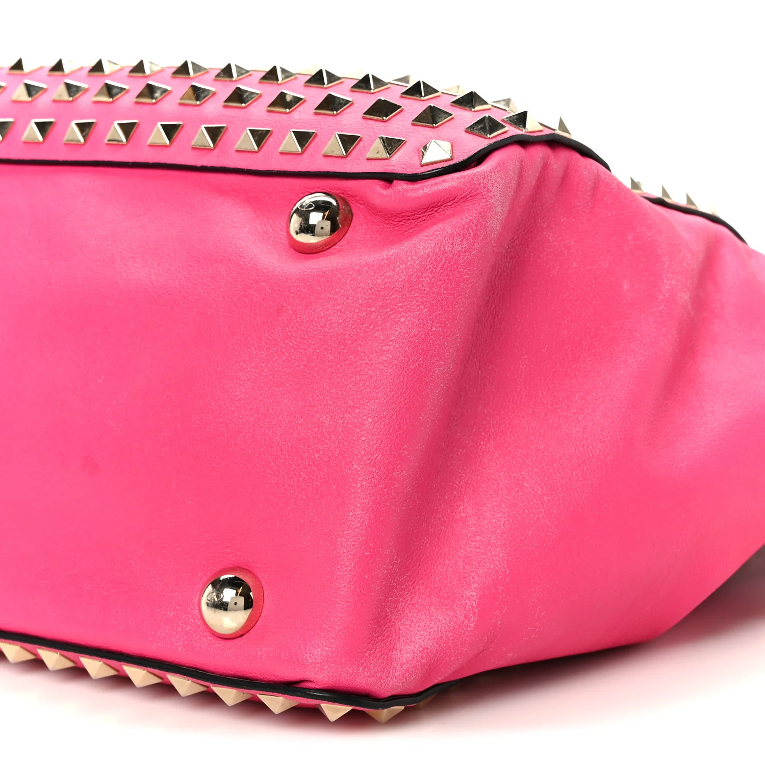 Vitello Medium Rockstud All Over Tote Pop Fuxia