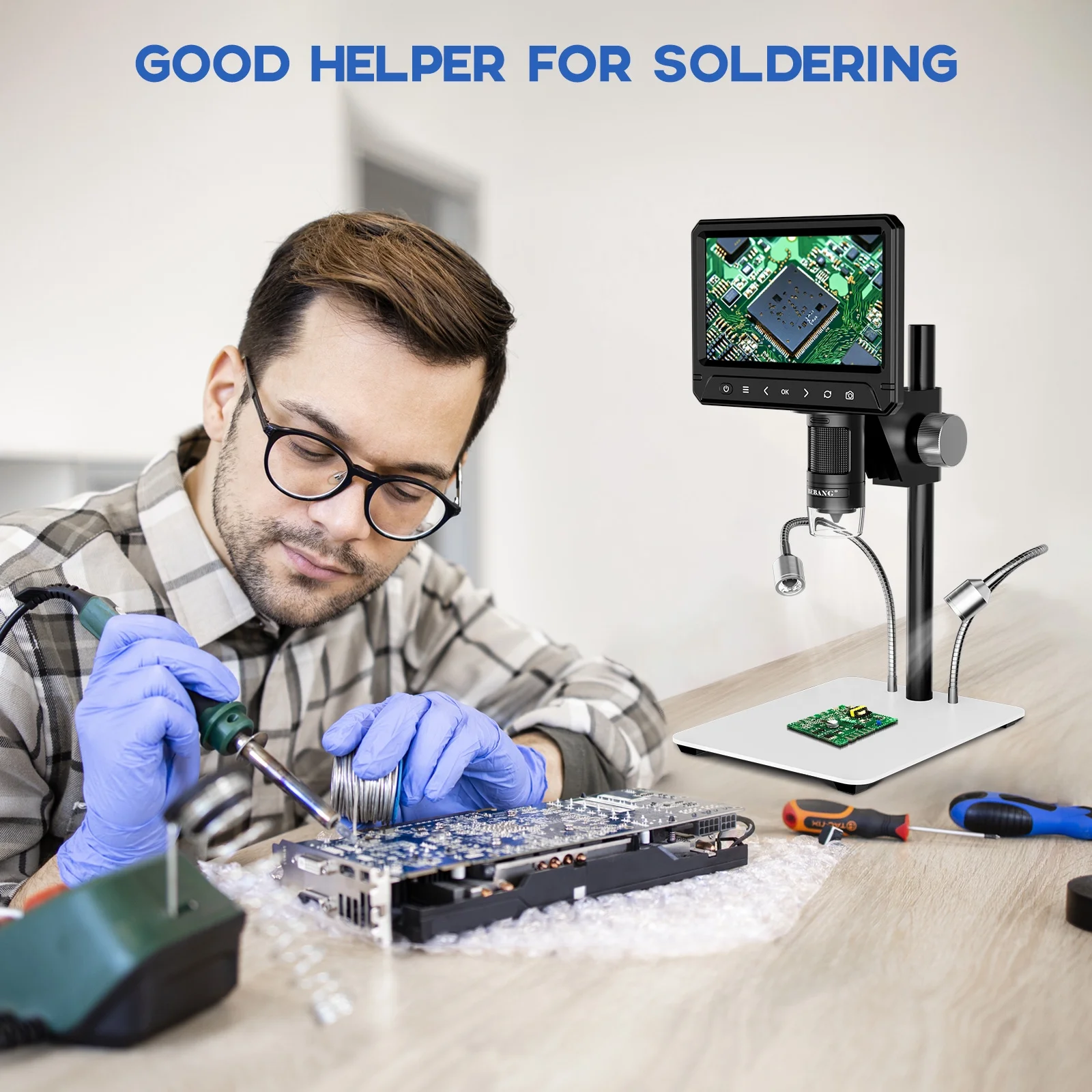 7" LCD Digital Microscope, 1200X Soldering Microscope for Error Coins Adults Kids, Windows, MacOS - Image 4