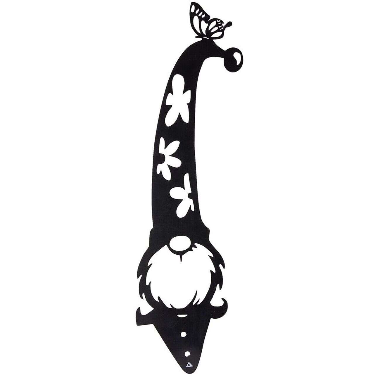 Nain de jardin en métal ajouré noir à planter H50cm