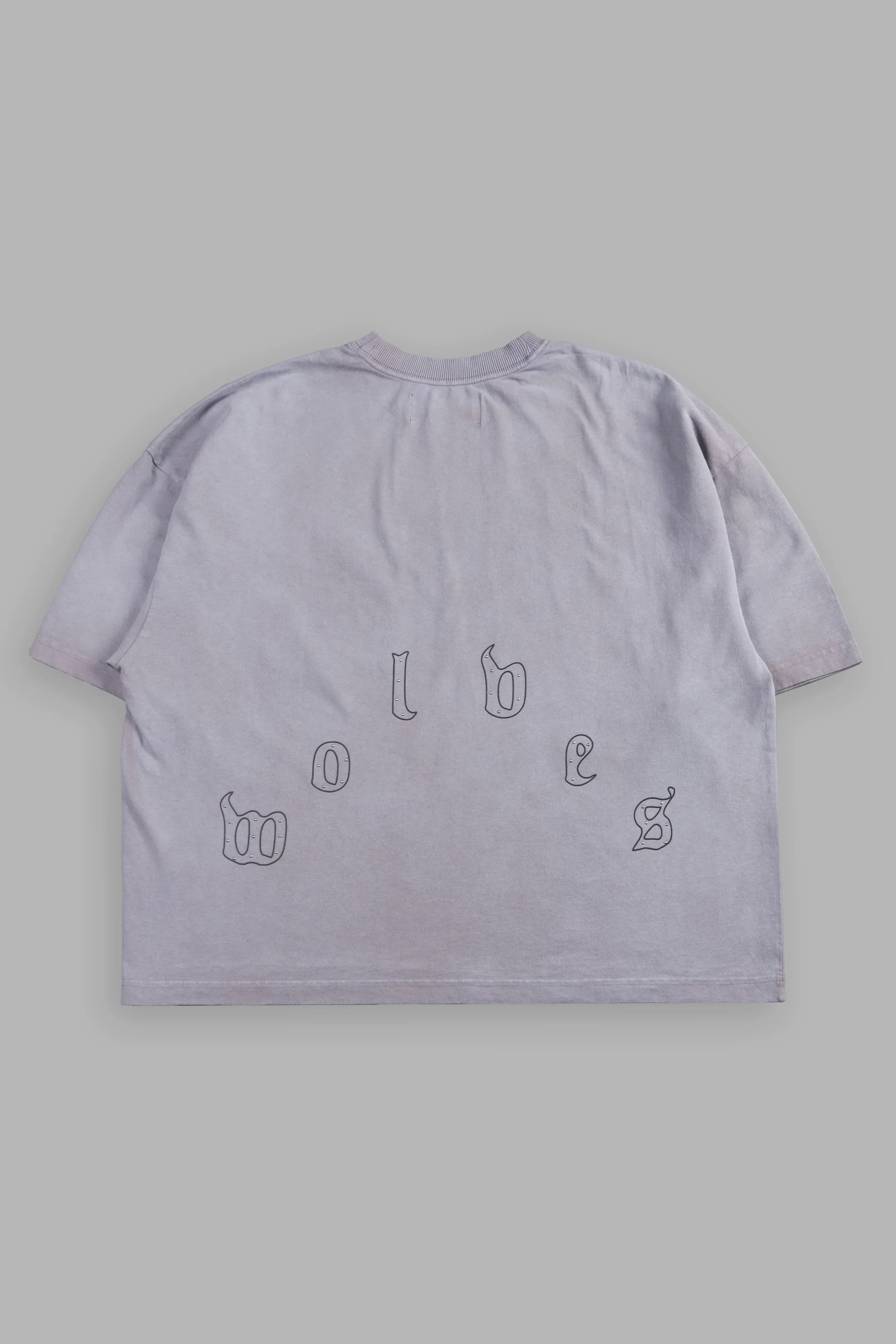 Our Crest Grunge Paul Box Cut Pocket Tee In Pale Gray Super Sun Fade