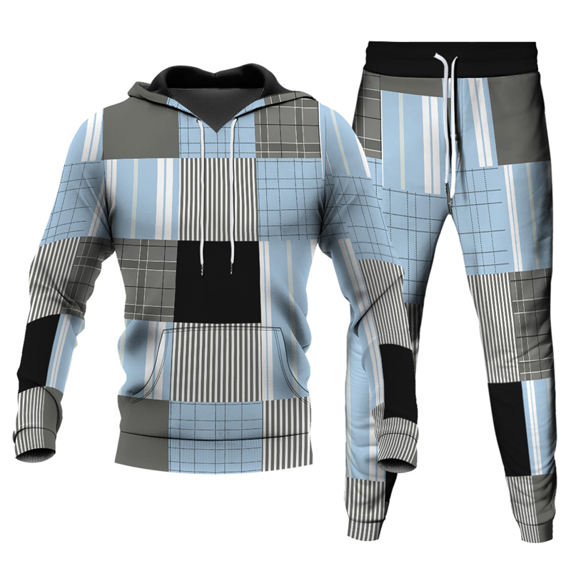 Ensemble de sweat à capuche imprimé personnalisé pour homme 002