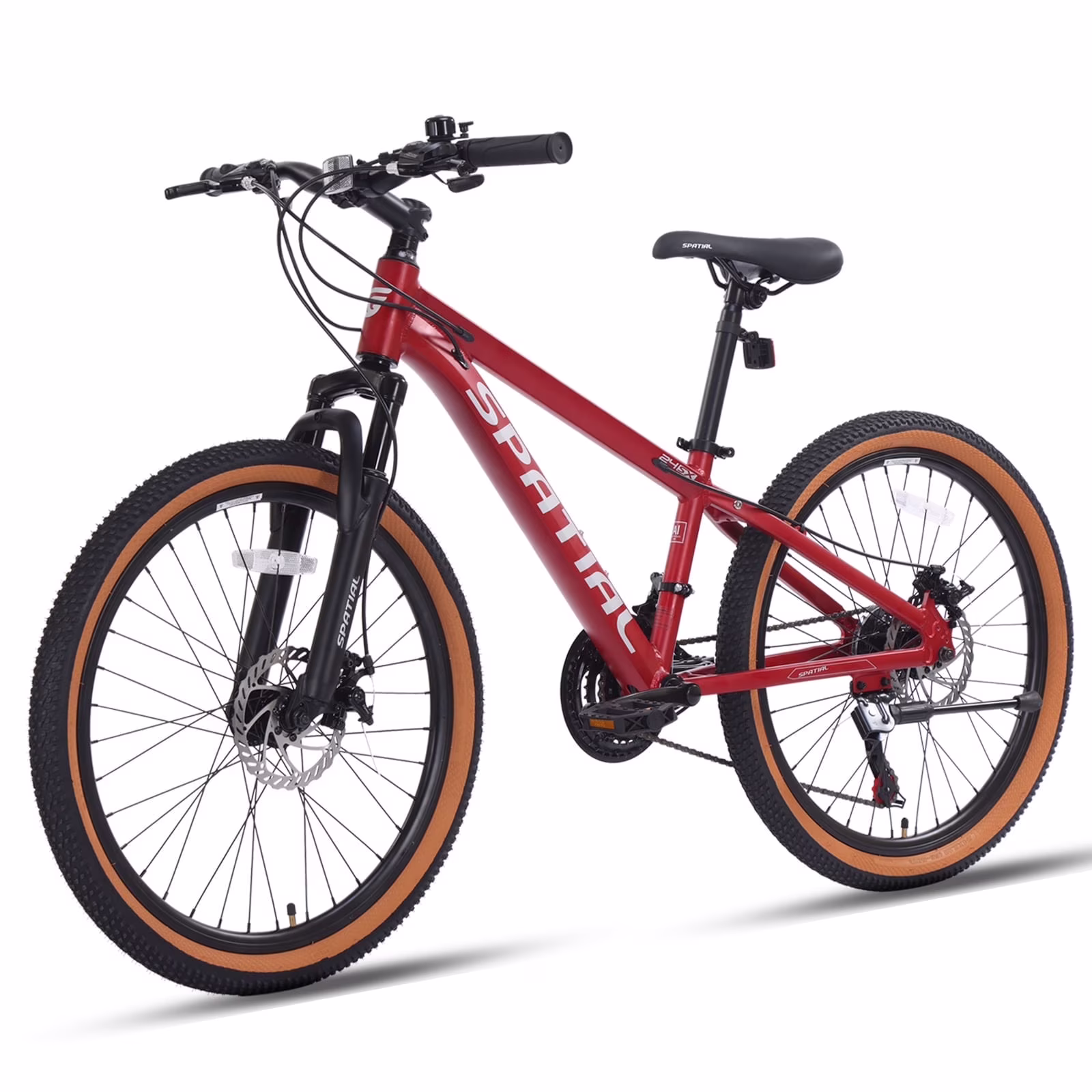 24 inch Mountain Bicycle for Teenagers,21-Speed Gears MTB Mountain Bikes,Aluminum Frame Dual Disc Brakes(Red)