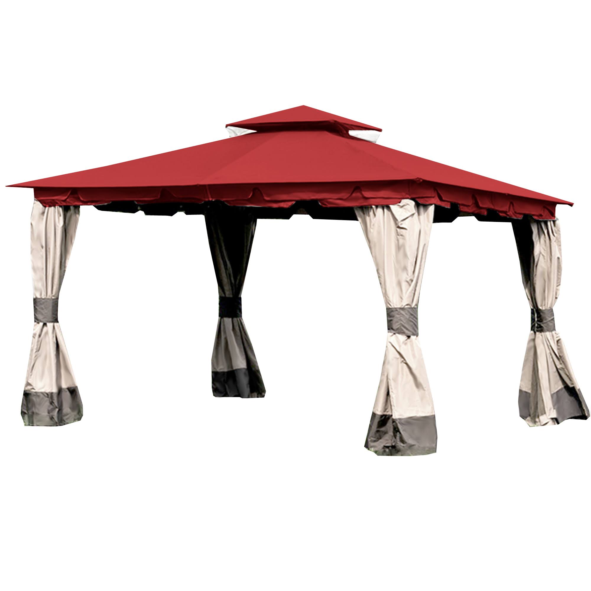 Garden Winds Replacement Canopy Top Cover for Monterey Gazebo - Riplock 350 - Cinnabar