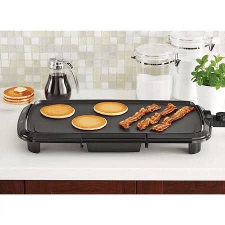 Mainstays Dishwasher-Safe 20 inch Black Griddle with Adjustable Temperature Control