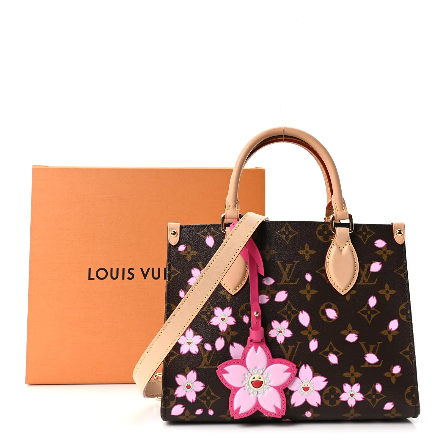 LV X TM Monogram Cherry Blossom Onthego PM Sakura Brown