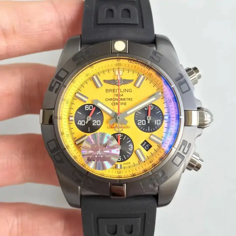 Breitling Chronomat 44 Blacksteel MB0111C3 / I531 / 262S / M20DSA.2 GF Factory Yellow Dial