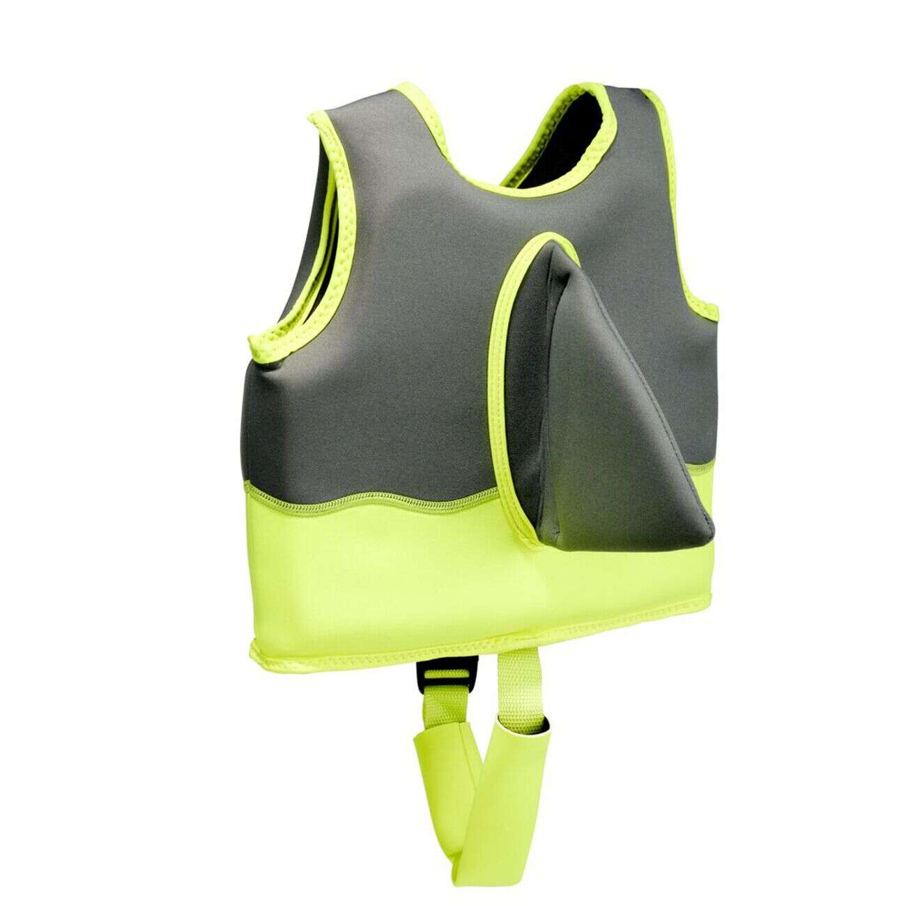 Gilet de natation enfant flottaison aileron vert et gris 2/3ans