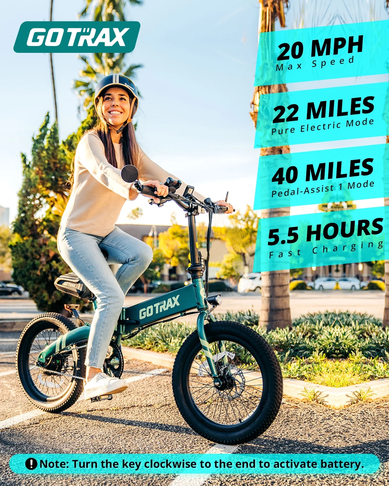 F1V2 20" Adult Folding Electric Bike, 50 Mile Long Range, 48V 10.4Ah Battery, 20MPH Speed, Compact Portable, Black(BLACK) - Image 7