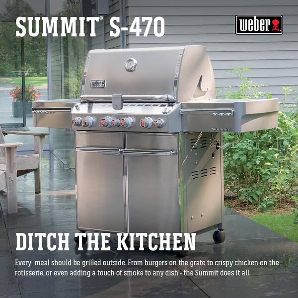 Summit S 470 4 Burner Propane Gas Grill in Stainless Steel with Built In Thermometer and Rotisserie Image 10