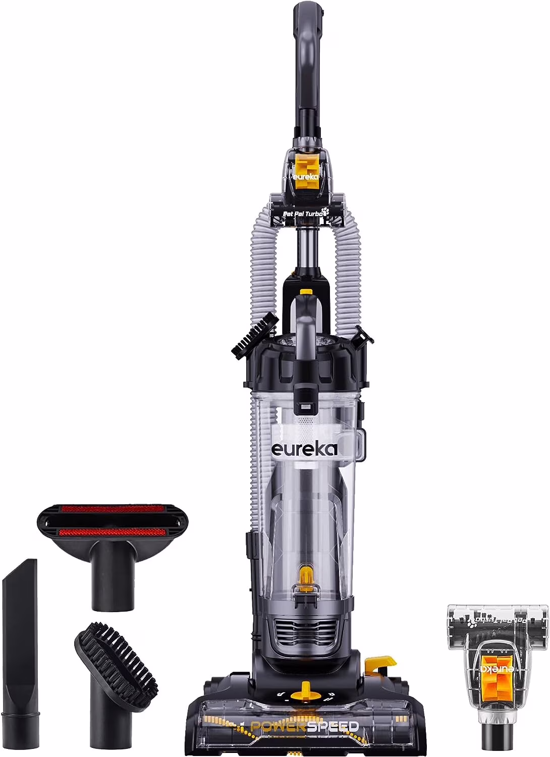NEU181D PowerSpeed Lightweight Powerful Upright Vacuum Cleaner for Carpet and Hard Floor with Pet Turbo Tool(Yellow)