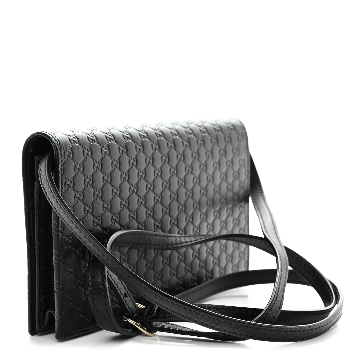 Soft Microguccissima Crossbody Wallet Black