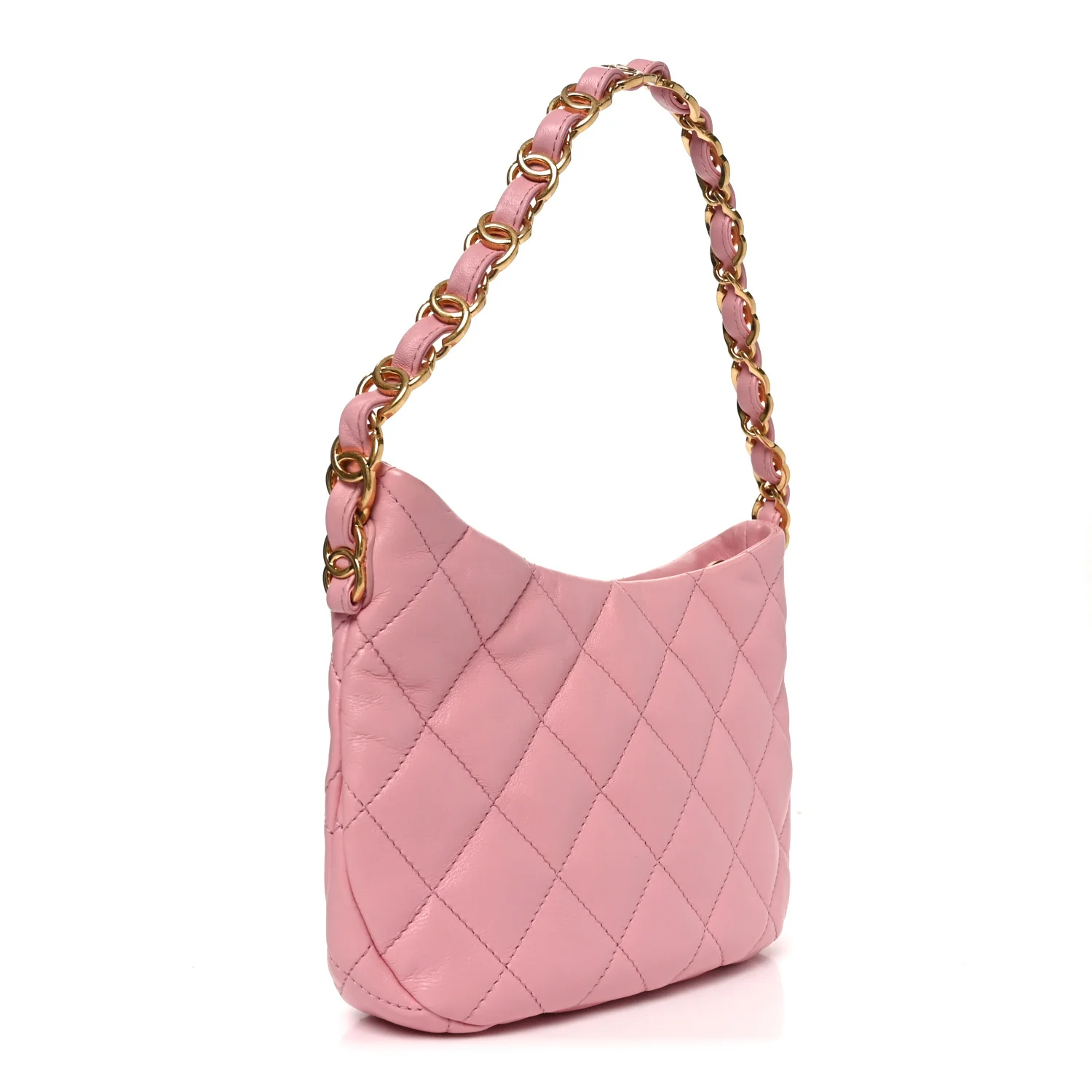 Lambskin Quilted CC Links Hobo Light Pink