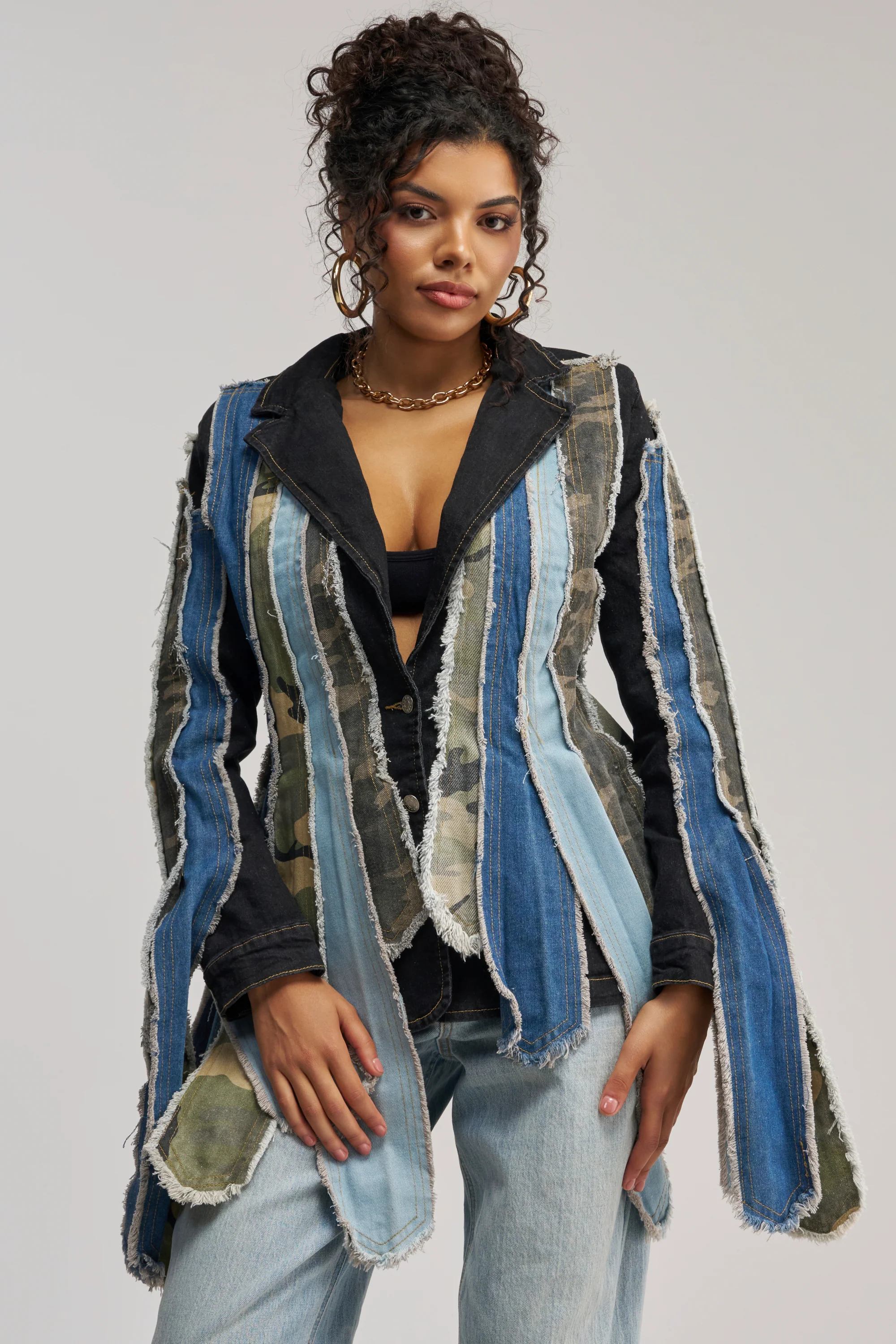 HERE FOR IT PATCHWORK BLAZER - Akira Store