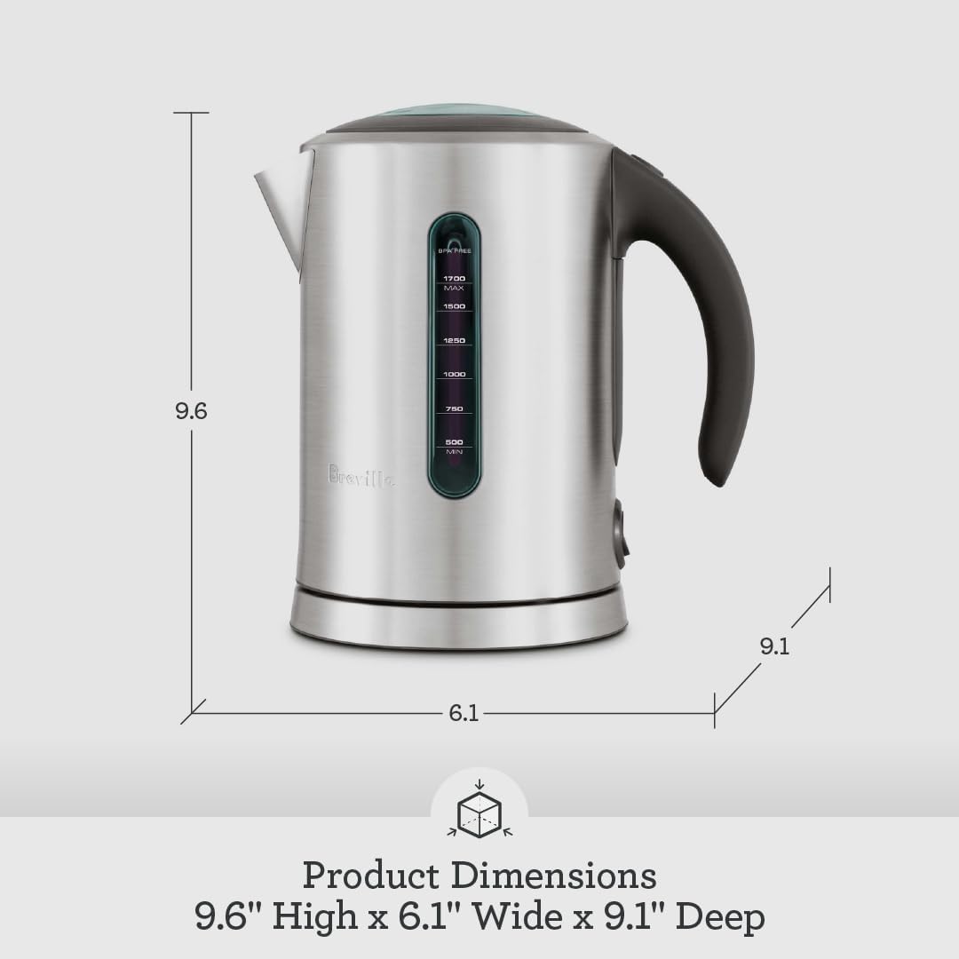 Breville BKE700BSS Soft Top Pure Hot Water Kettle, Brushed Stainless Steel