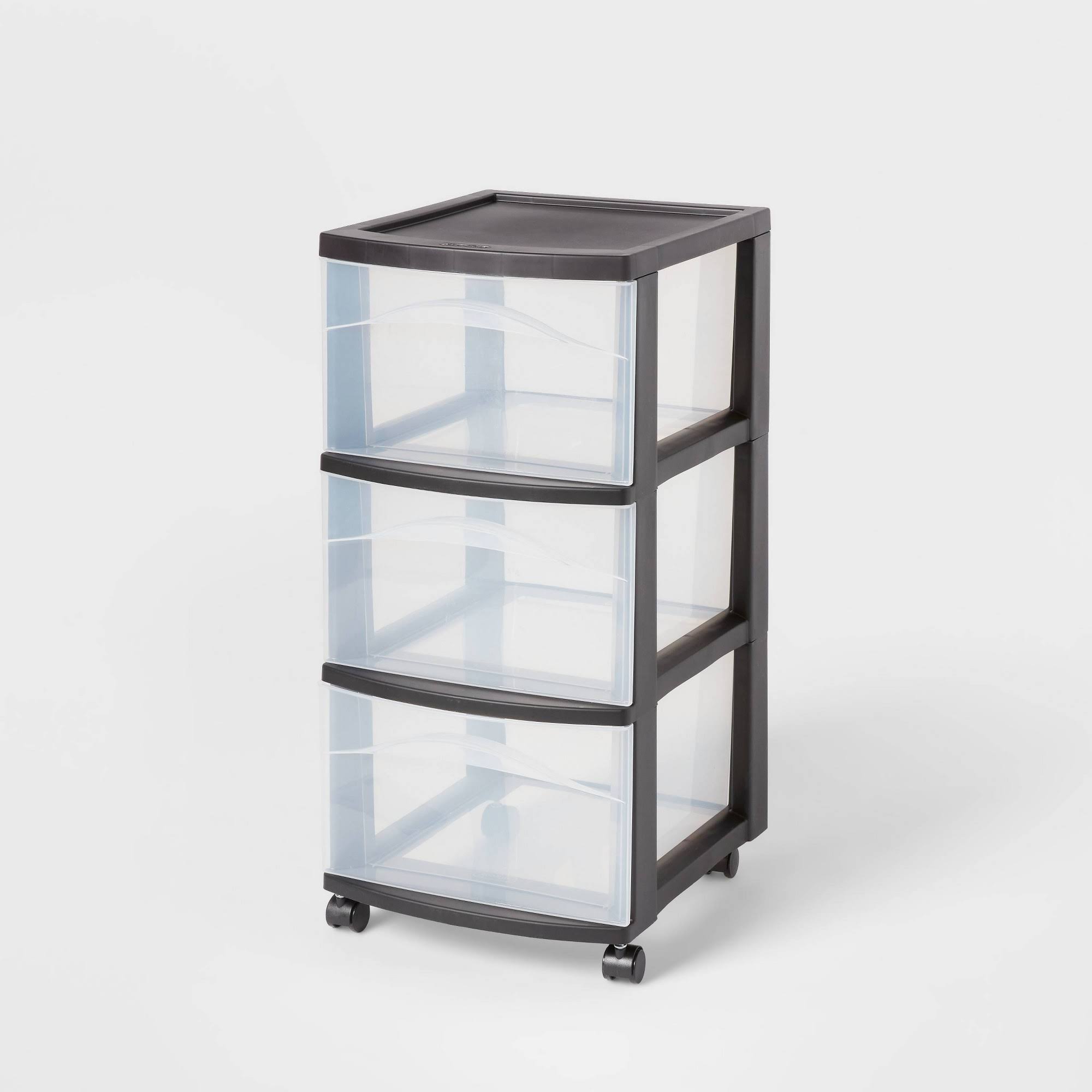 3 Drawer Medium Cart Black - Brightroom