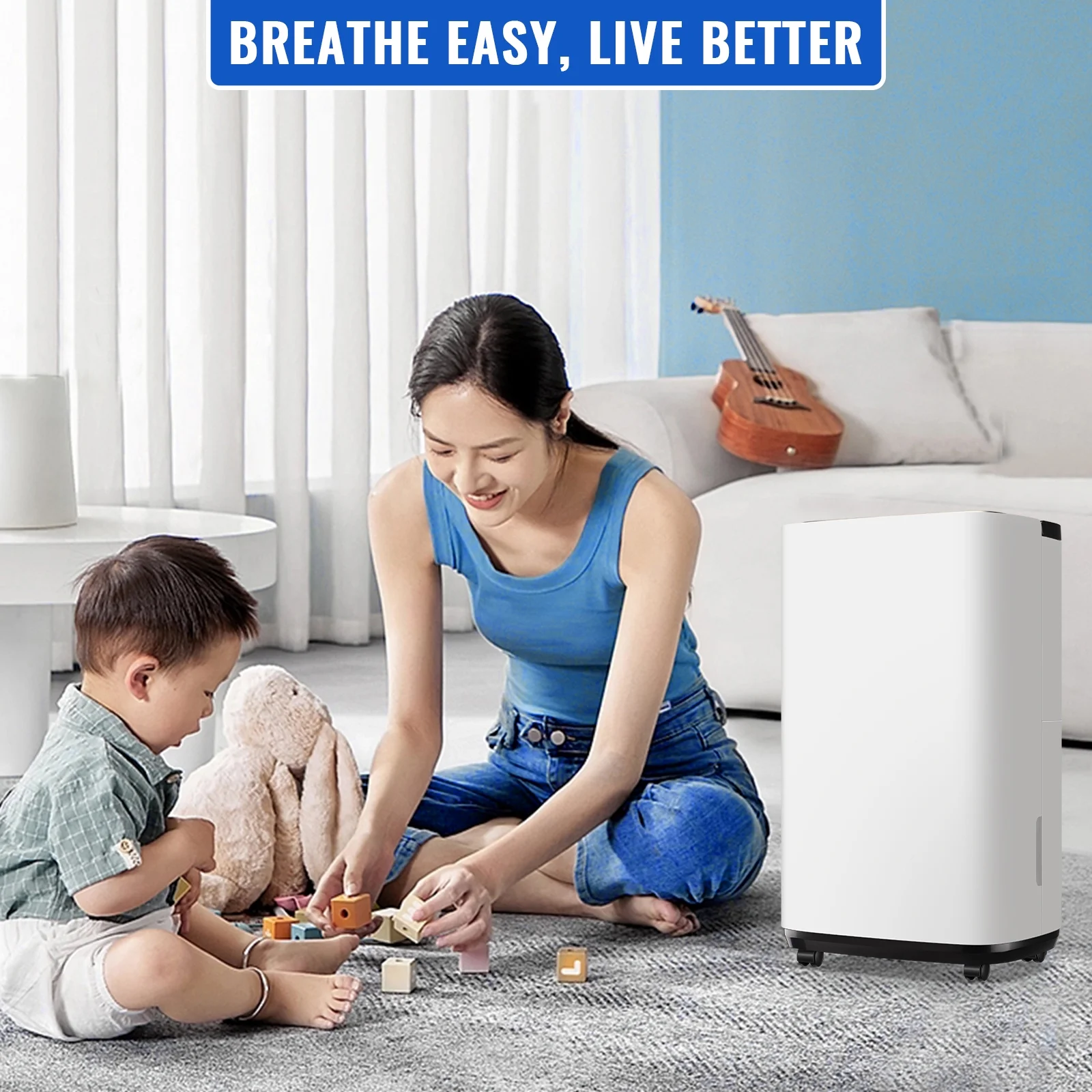 Dehumidifiers 15 Pints Max for 1000 Sq ft for Basements Home with Drain Hose, 24Timer, New(1.6 gal) - Image 8