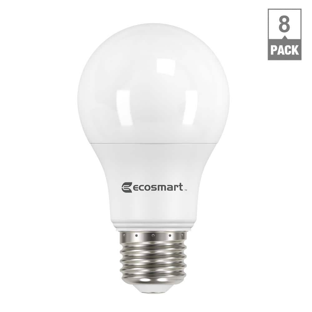 Ecosmart 60-Watt Equivalent A19 Dimmable Energy Star LED Light Bulb in Bright White (8-Pack)