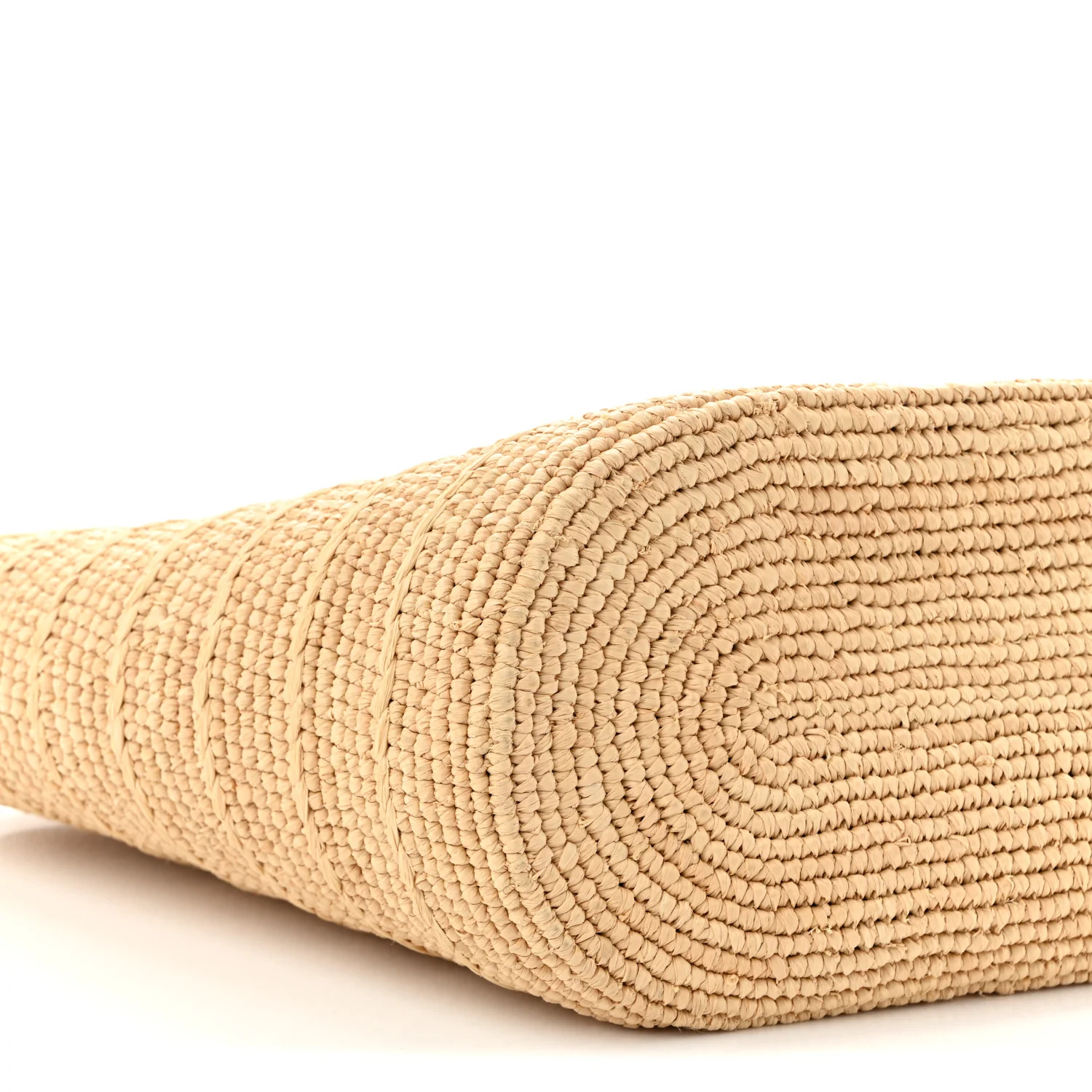 Raffia Calfskin Triomphe Teen Panier Bleached Pink