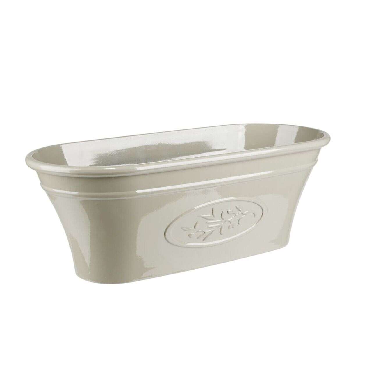 Jardinière 10L motif provençal plastique beige 42x22xH17cm