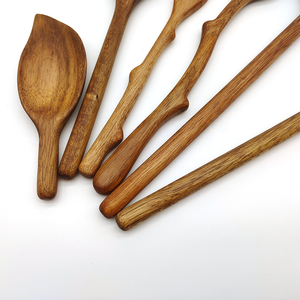 Wooden Spoons for Coffee Tea Sweet Snacks, Maple Leaf Shape Wooden Spoon Irregular Wooden Spoon