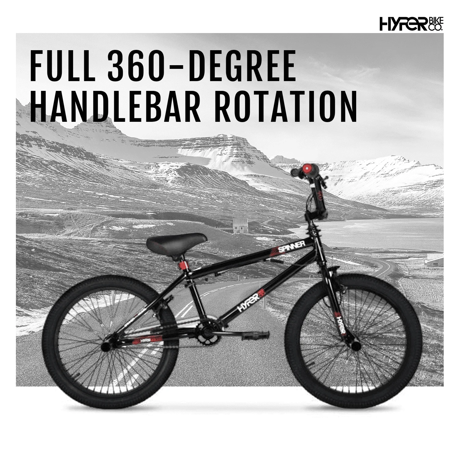Bicycle 20 In Boys Spinner BMX Bike, Kids, Black Image 3