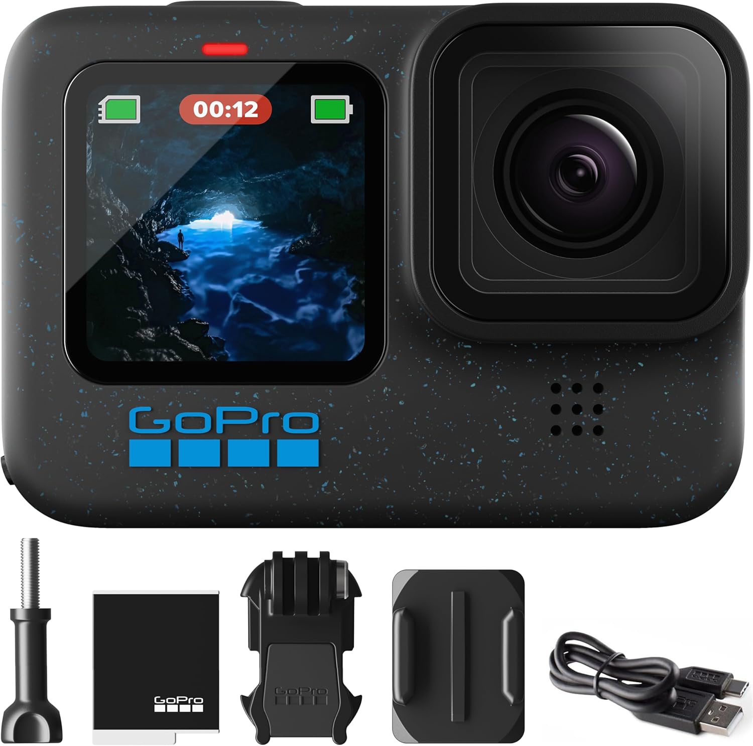 GoPro Hero12 Black E-Commerce Package - Waterproof Action Camera with 5.3K60 Ultra HD Video  27MP Photos  HDR  1/1.9