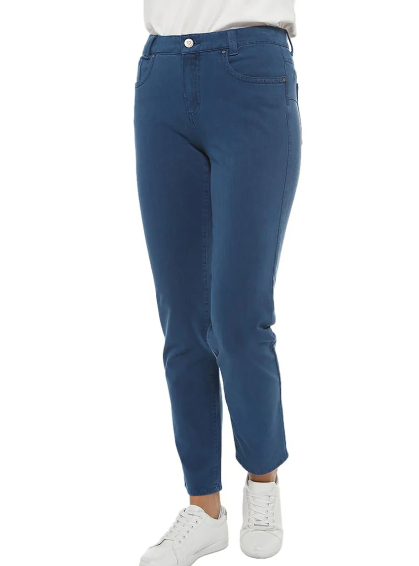 Jean femme coupe droite bleu intense