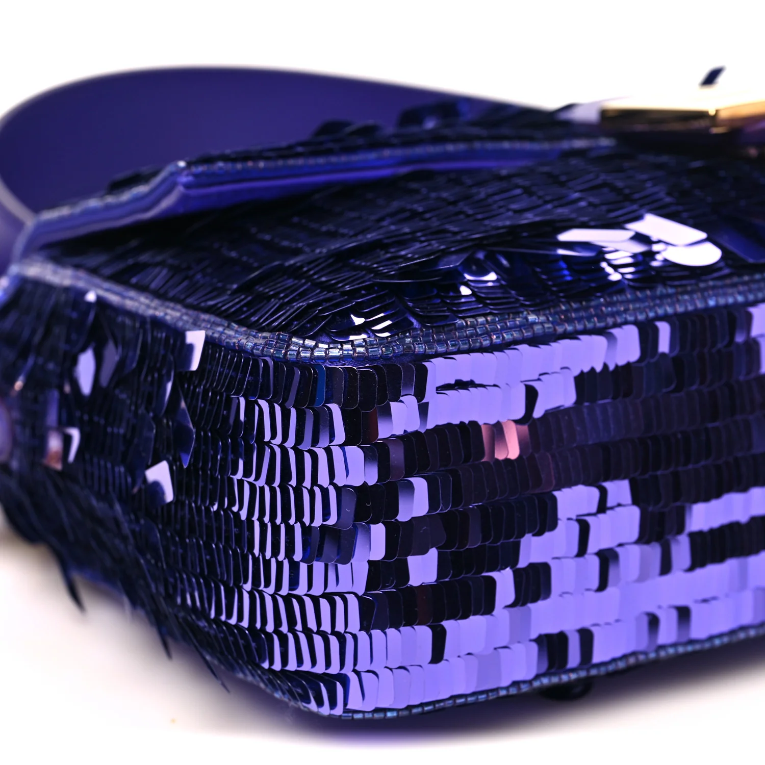 Sequin Paillettes Shiny Nappa Sex and the City Baguette Viola Purple Rain
