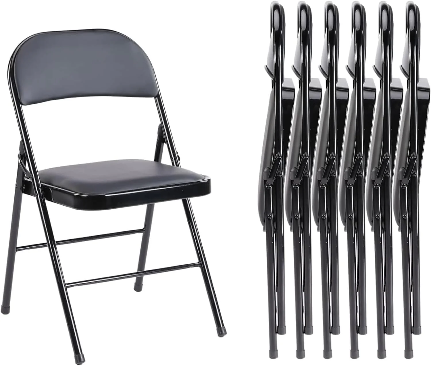 Lot de 12 chaises pliantes Sweetcrispy, chaises pliantes rembourrées en cuir, chaises pliantes robustes en métal