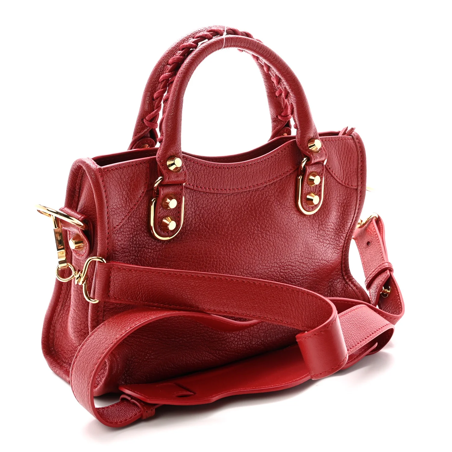 Chevre Gold Metallic Edge Hardware Mini City Rouge Groseille