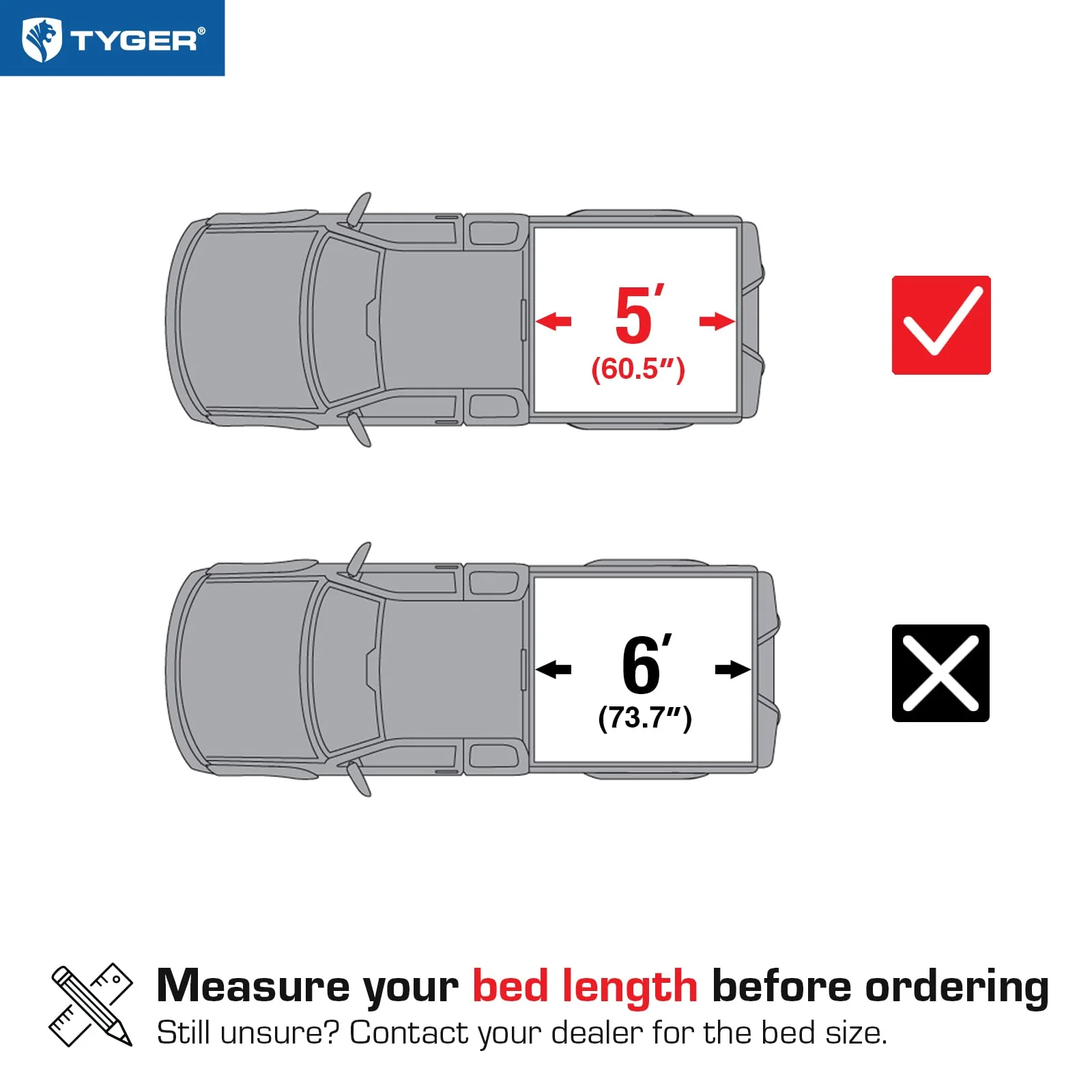 Tyger Auto T3 Soft Tri-fold Truck Bed Tonneau Cover