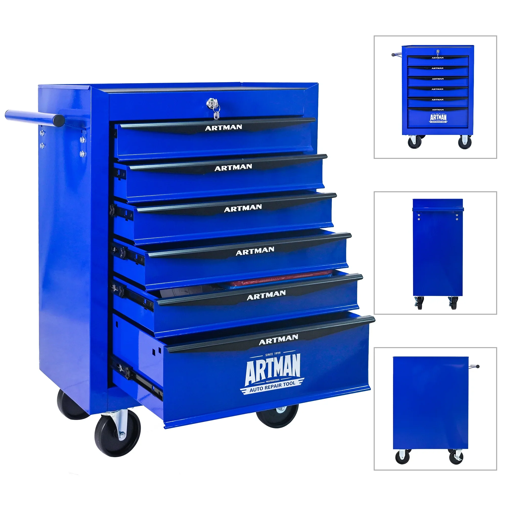 ARTMAN 20 6-Drawer Tool Chest Cabinet with Ball Bearing Drawer Slides, Steel Tool Storage Box Organizer for Garage Workshop Repair Shop